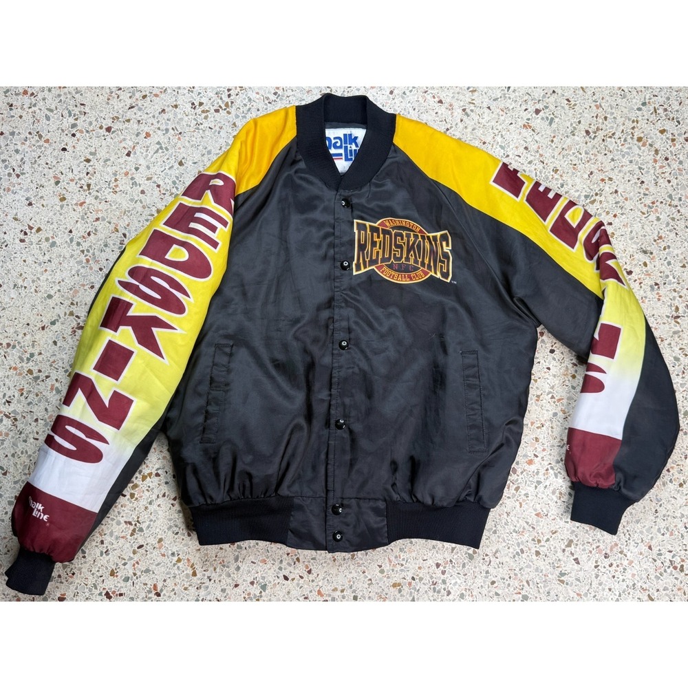 Chalk Line VTG NFL Washington Redskins Quilt Lined Bomber Jacket Size Large